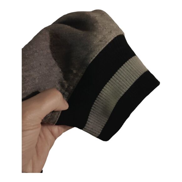Bare Fox Jacket Men's Extra Large Black Gray Fleece Sleeves Varsity Snap Up 4XL - Picture 9 of 16